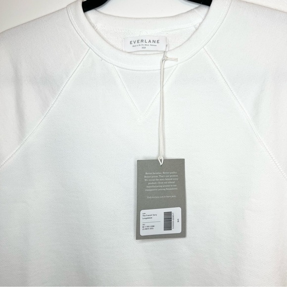 Everlane The Unisex French Terry Crew Sweatshirt in White NWT - Picture 7 of 11